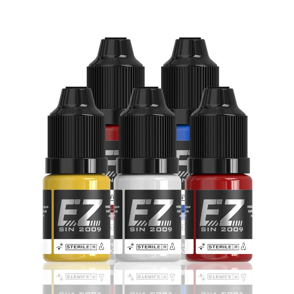 5 bottles 7ML EZ Tattoo INKS set advanced tattoo ink pigment set, used ...