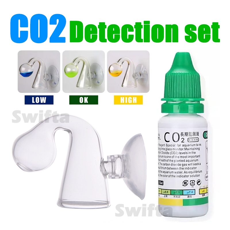 CO2 tester Fish tank Glass DropBall Checker Plant Aquarium PH Indicator