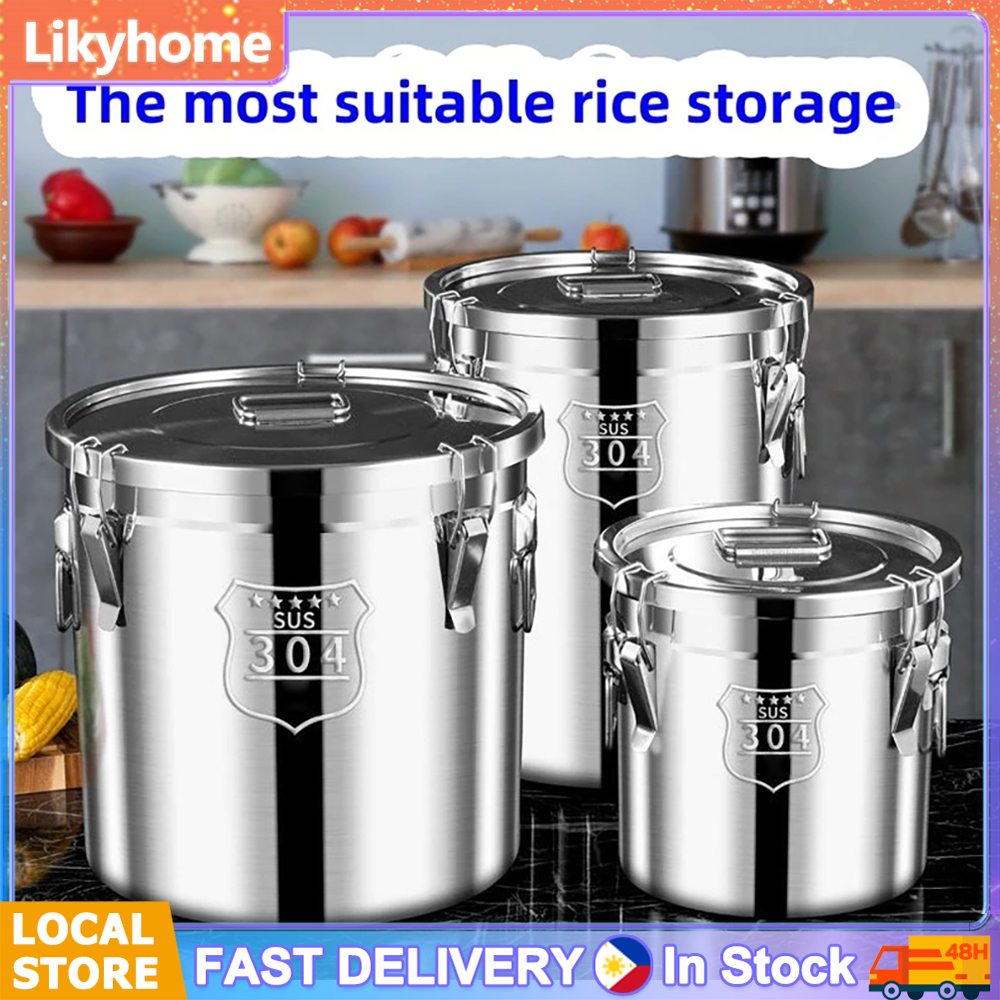3 Day Delivery 304 Stainless steel food storage rice dispenser metal ...