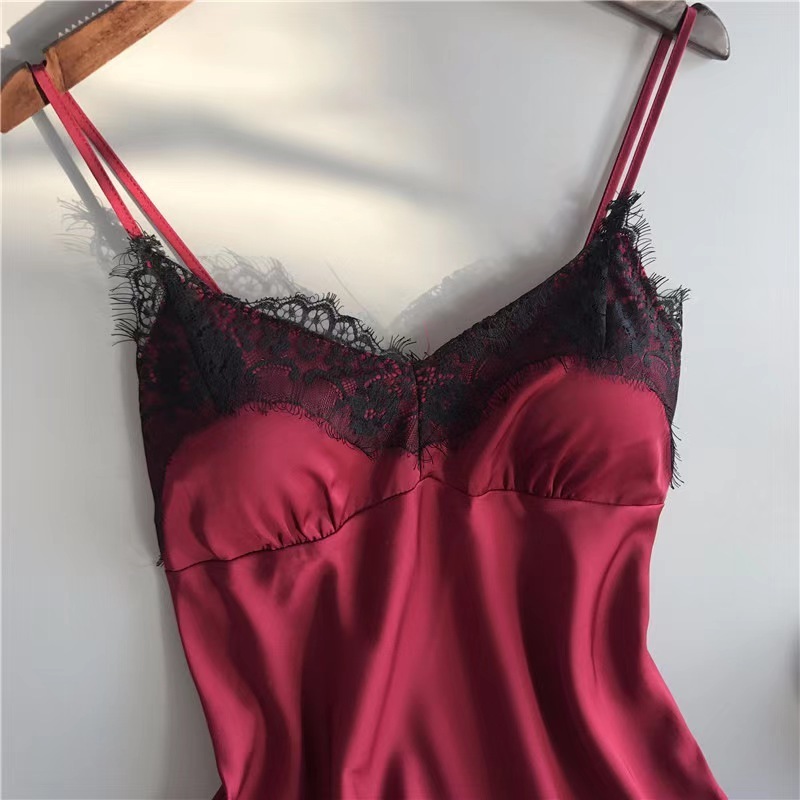 Womens Sexy Lace Lingerie Camisole Tank Top Shorts Ice Silk Set Pajamas ...