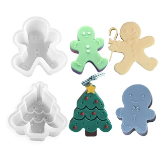 Christmas Cookie Cutter Set - 8 Piece 3D Pressable Mold With Santa, Snowman, Tree, Gingerbread Man, For Holiday Baking - View #3
