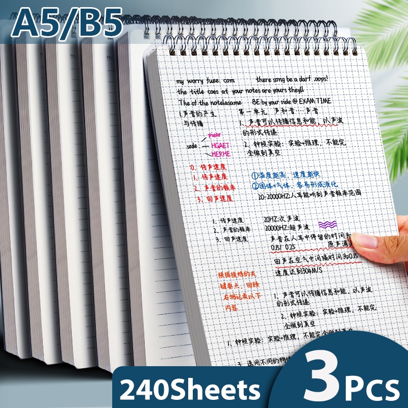 Spiral Notebook A5/B5 80Sheets Thickened Spring Notebook For College ...