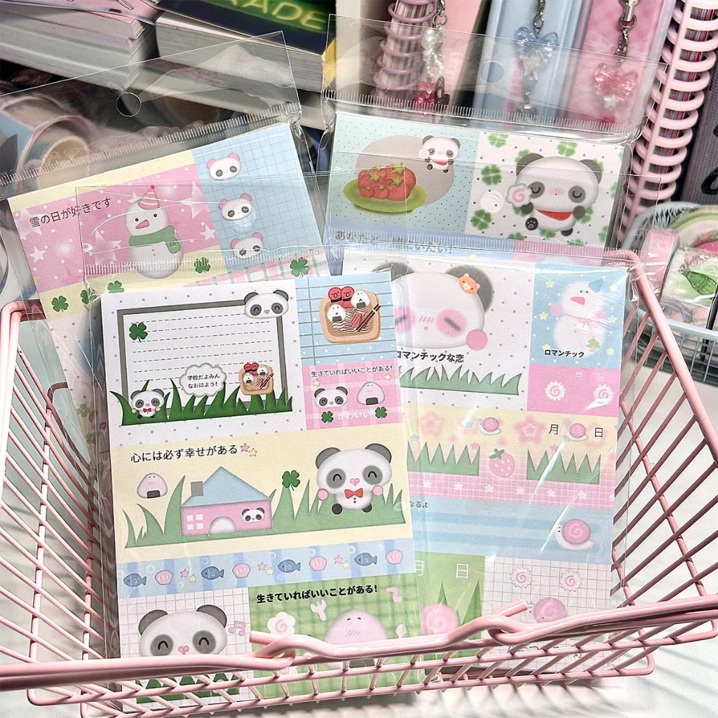 Original Cute Notes Three-Pooh Panda Notes Handbook Material | Shopee ...