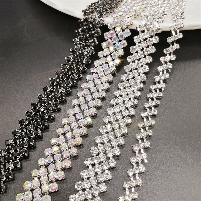 1 Yard/3Row 5 Row Rhinestone Trim AB Color Stone Crystal Banding ...
