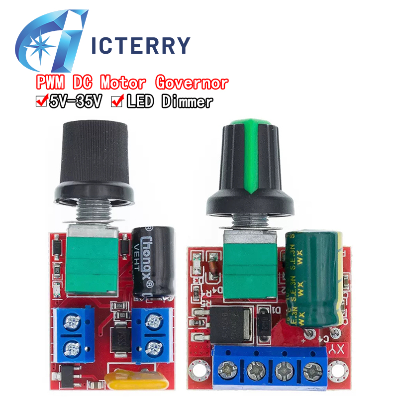 Mini 5A 90W PWM 12V DC Motor Speed Controller Module DC-DC 4.5V-35V ...
