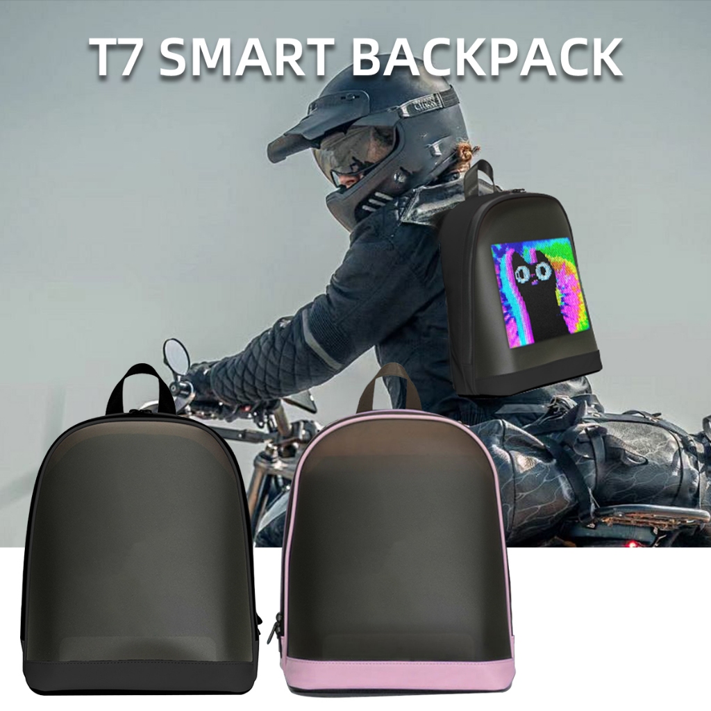 1pcs Motorcycle Riding Eye Pattern Backpack LED Screen Small Backpack ...