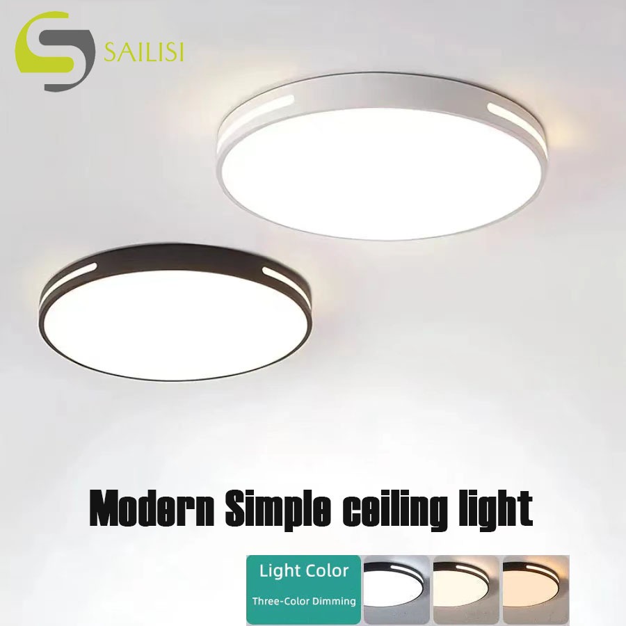 3-Color Round LED Ceiling Light | Ultra-Thin Modern Design for Living ...