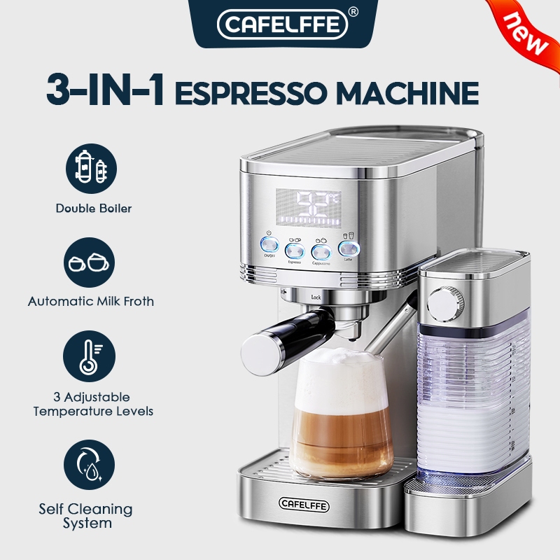 Cafelffe Automatic Espresso Machine with BuiltIn Milk Frother For