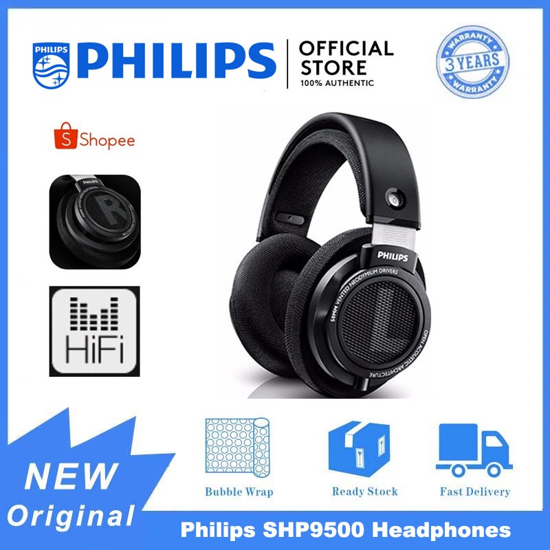 100 Original Philips SHP9500 Professional Earphone HiFi Precision Stereo Over Ear Headset with 3m Long Wired Headphones Shopee Philippines