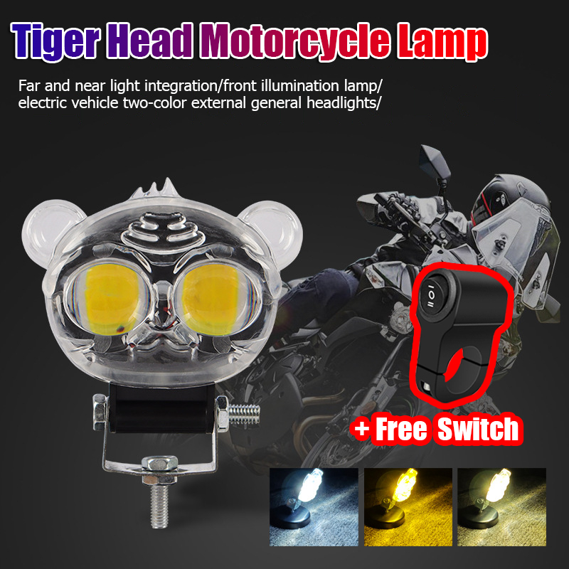 NEW 2 Pieces of 24W Transparent Tiger Shape Motorcycle LED Shooting ...