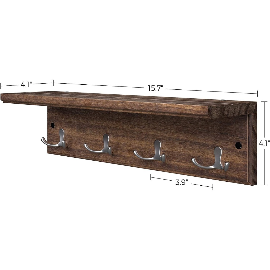 Wood Black Hook Bathroom Towel Hook Living Room Door Back Clothes Hook ...