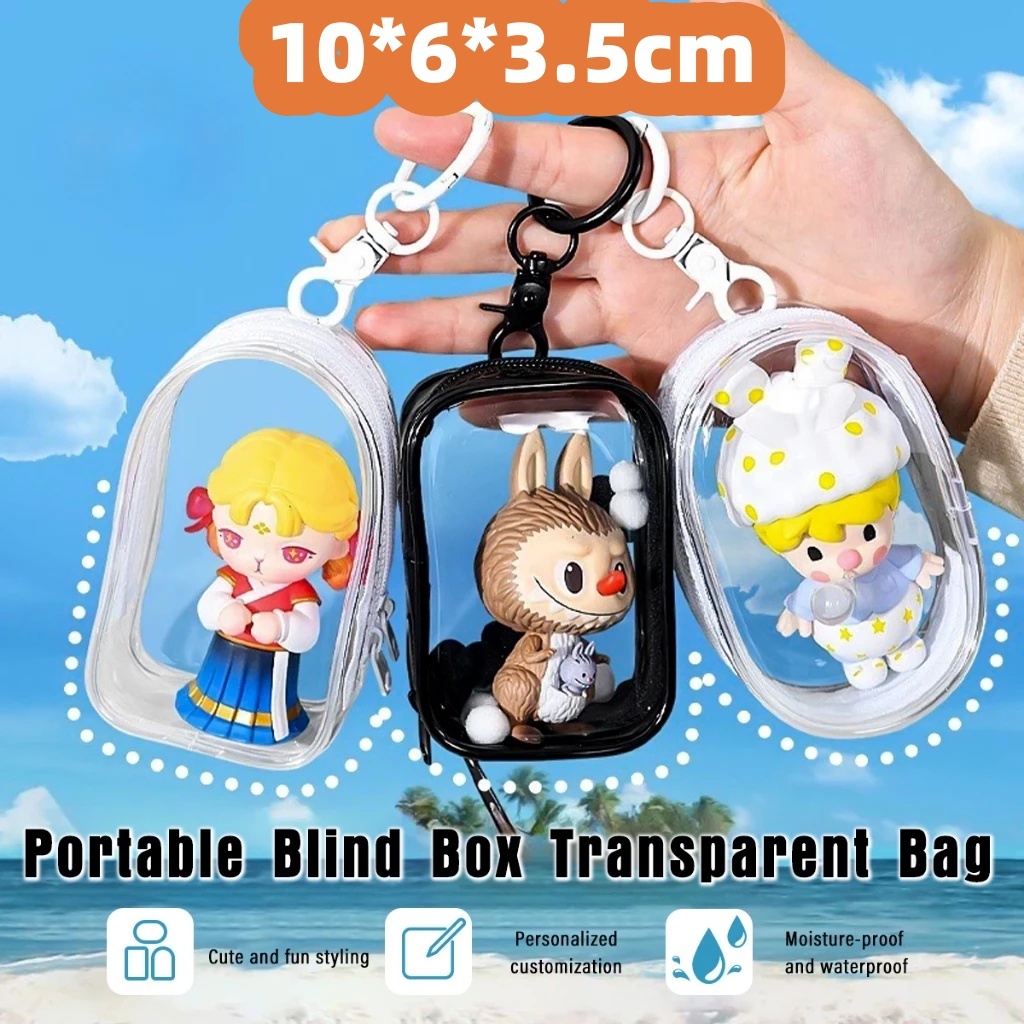 10cm Popmart Labubu Clear Doll Display Bag Dustproof Collectibles 