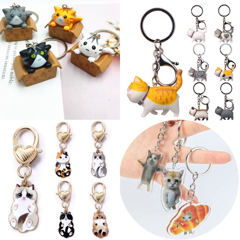 Cute Cat Keychain Keyring Fashion Keyrings For Women Handbag Pendant ...