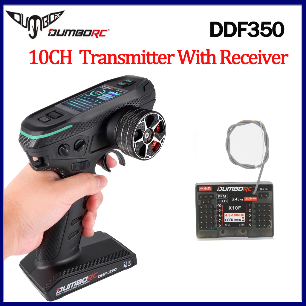 DUMBORC DDF-350 Transmitter 10CH 2.4Ghz RC Remote Controller Digital ...