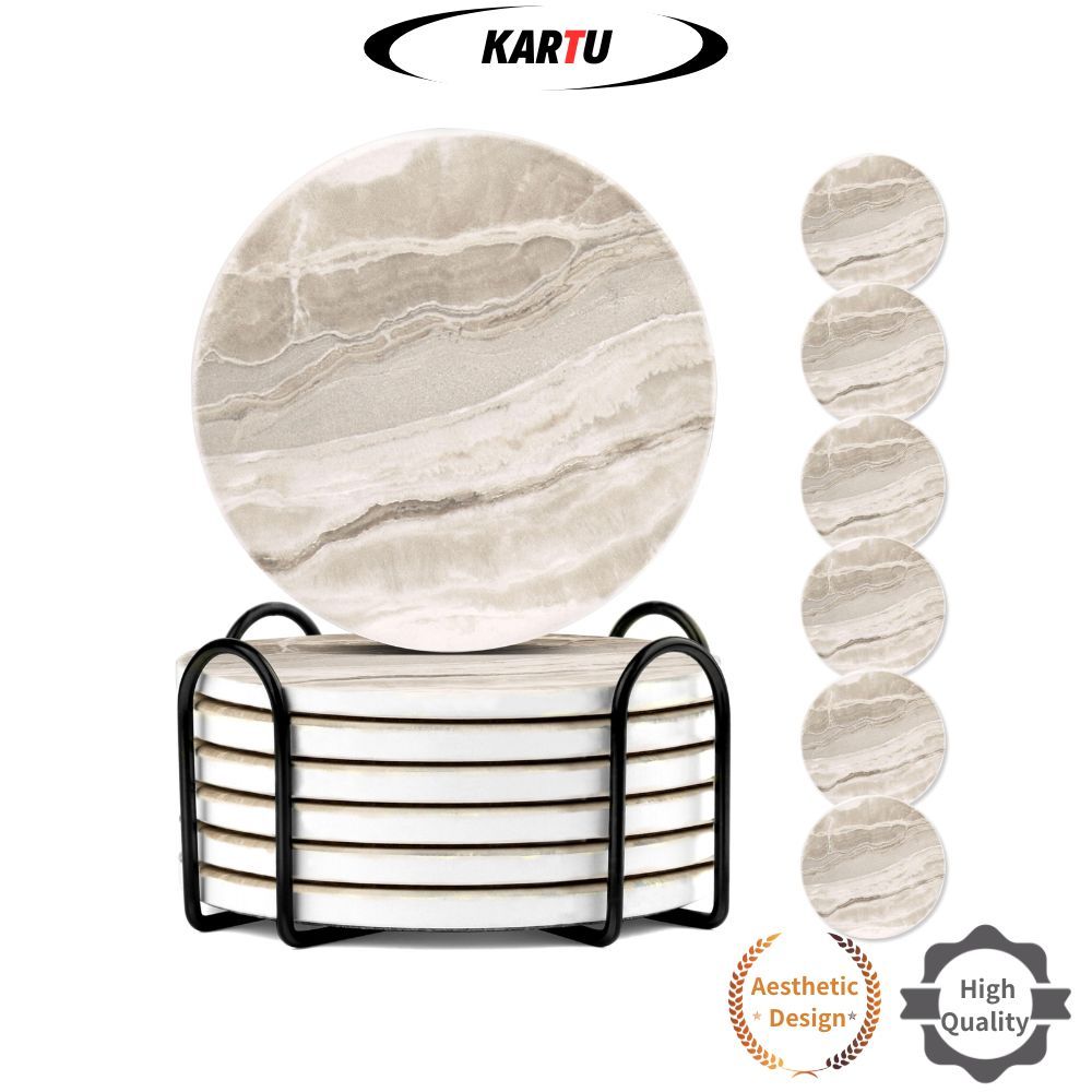 【New Design】Coaster for Drinks Absorbent Stone, CeramicCoasters for ...