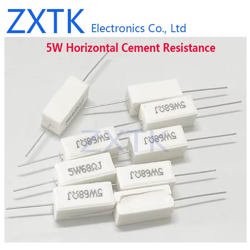 10PCS 5W Horizontal Cement Resistor 5% ohm 1K - 510K 2K 3.3K 4K 5K 6K ...