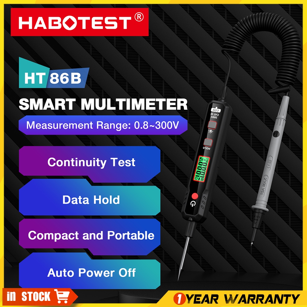 HABOTEST HT86B Smart Multimeter AC/DC Voltage 2V-300V Pen Type Tester ...