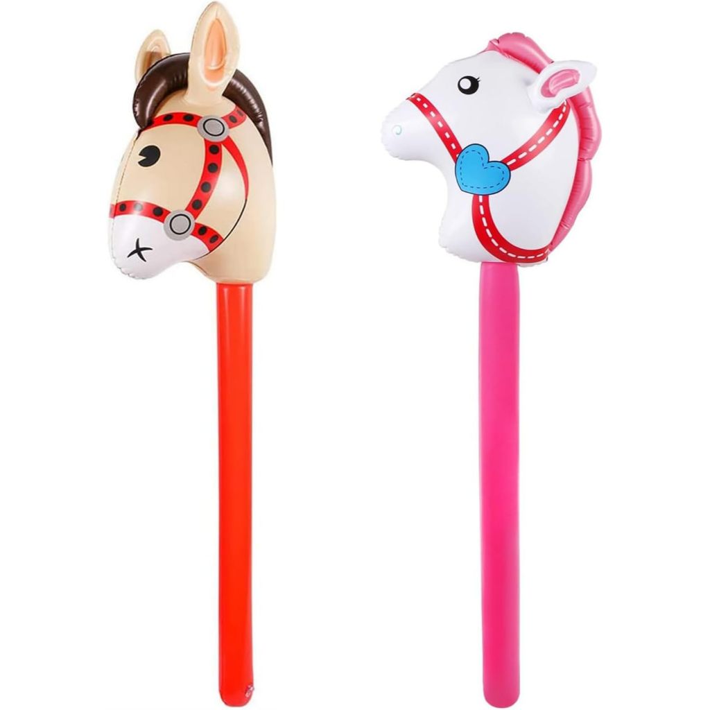 1 Piece Inflatable Stick Horse, Inflatable Head Stick Horse Costume ...