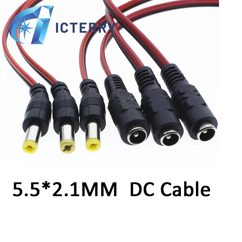 10 Pezzi Connettori DC 5.5x2.1mm Maschio/Femmina - Cavi Pigtail Per Alimentazione 12V - Foto 10