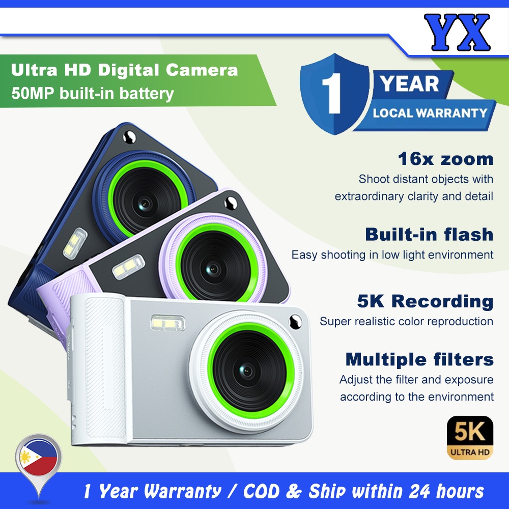 5K Digital Camera HD Camera Portable Digital Camera 16X zoom anti-shake  Photography inch screen