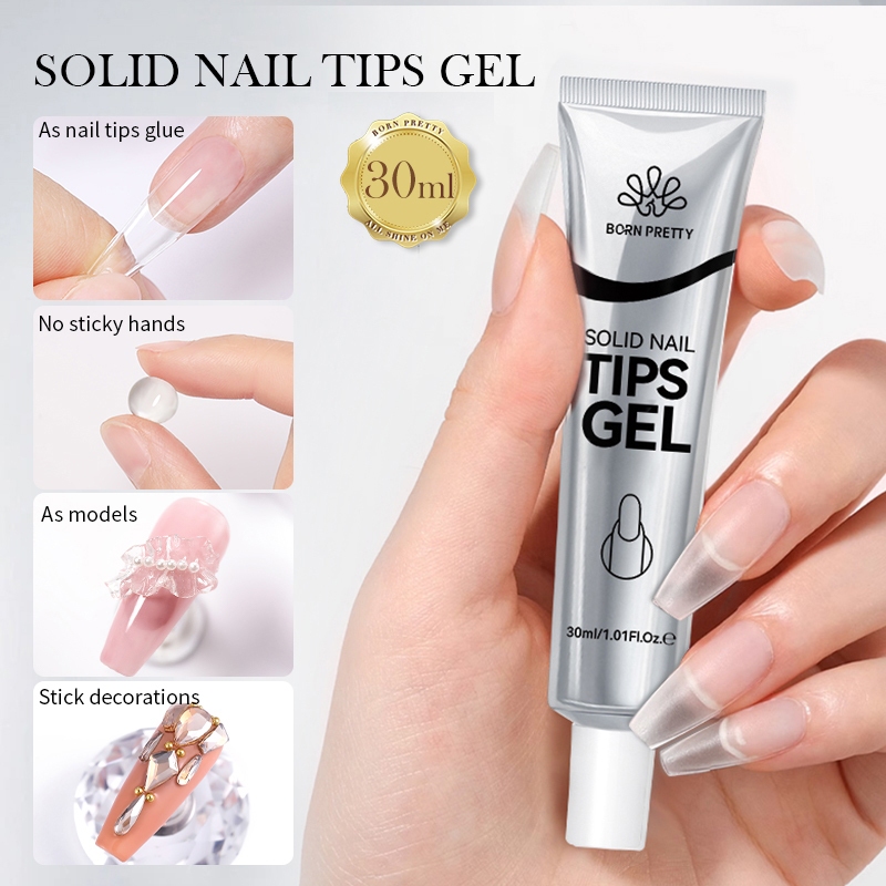 MADDOLL Solid Nail Tips Gel Nail Polish 30g Soak Off Super Strong Nail ...
