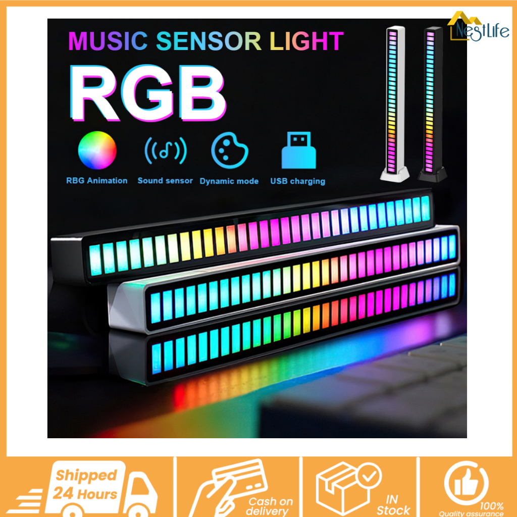 16RGB Music Rhythm Light Atmosphere LED Strip Sound Control Built-in ...