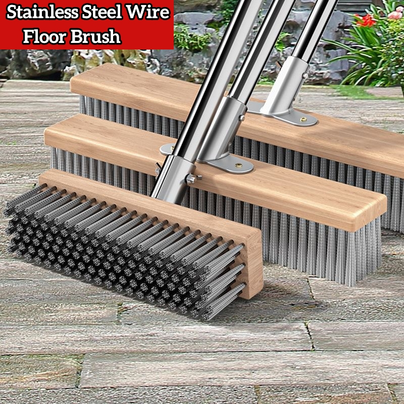 Concrete Brush, Stiff Bristle Broom Concrete, 64.96x11.81in Patio