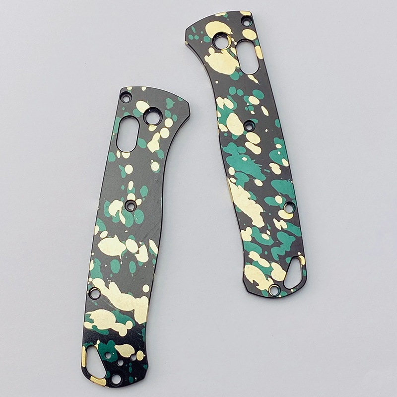 2PCS Aluminum Handle Patch Camouflage Grip Scales for Benchmade Bugout ...