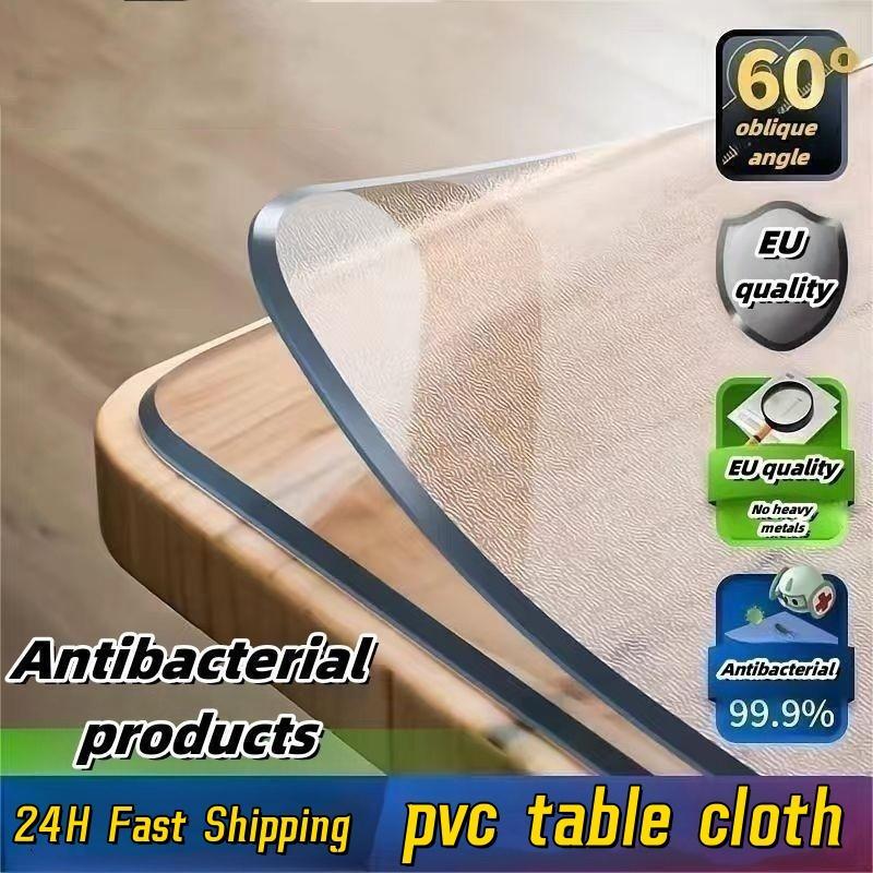 PVC table cloth transparent rectangular 2mm table cloth cover 2/4/6/8 ...