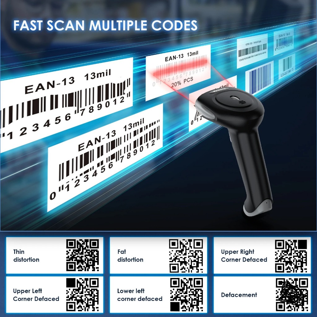 [3in1 2D scanner][Super cost-effective]Eyoyo EY-034 2D Wireless Barcode ...