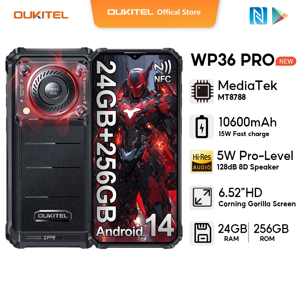 Étui Portefeuille Pour Oukitel WP36 Pro - Housse De Protection Avec Rabat, 3 Fentes Cartes, Noir