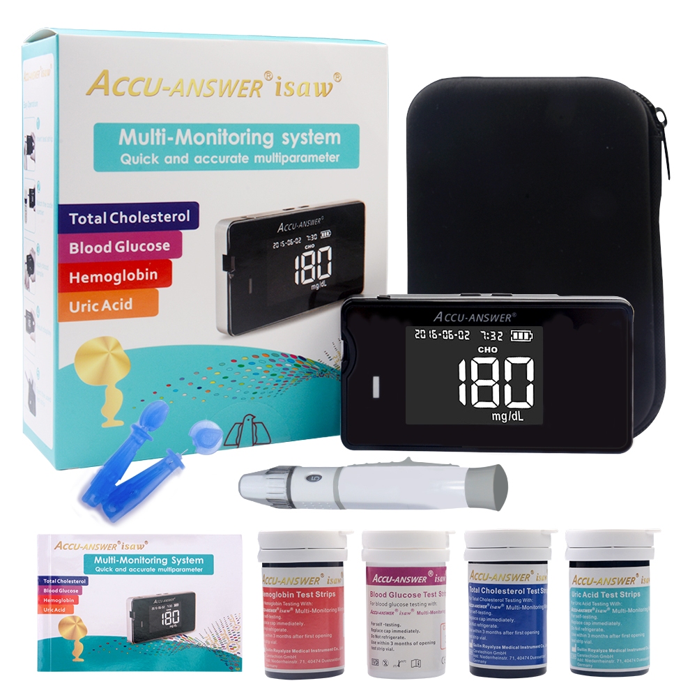 Accu-Answer Isaw Blood Cholesterol Monitor Kit 4 in 1 Meter System ...