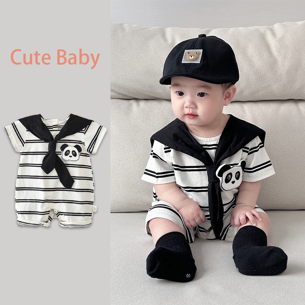 Fashion High End Newborn Clothes 0-24 Month Ttripe Cute Panda