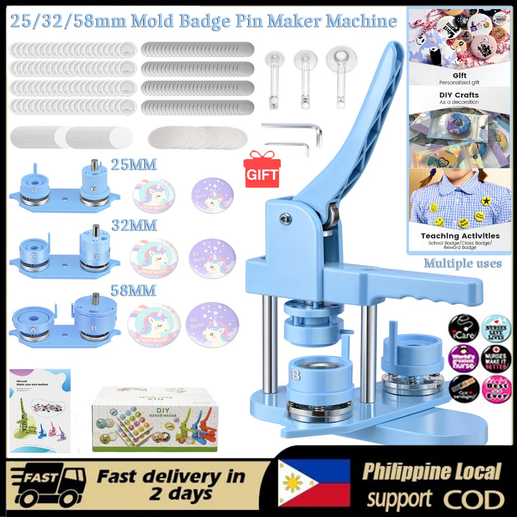 Local delivery Button Maker Machine Multiple Sizes 1+1.25+2.25 Inch ...