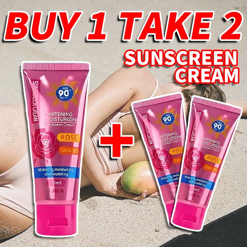 Buy 1 Take 2 Waterproof SPF 90+ Facial Sunscreen Cream Skin Care for ...