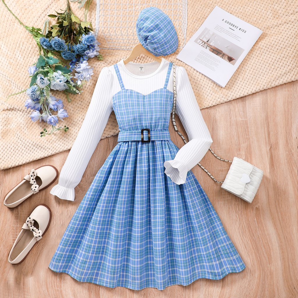 princess polly baby blue dress Polo Ralph Lauren Checked Dress Juniors