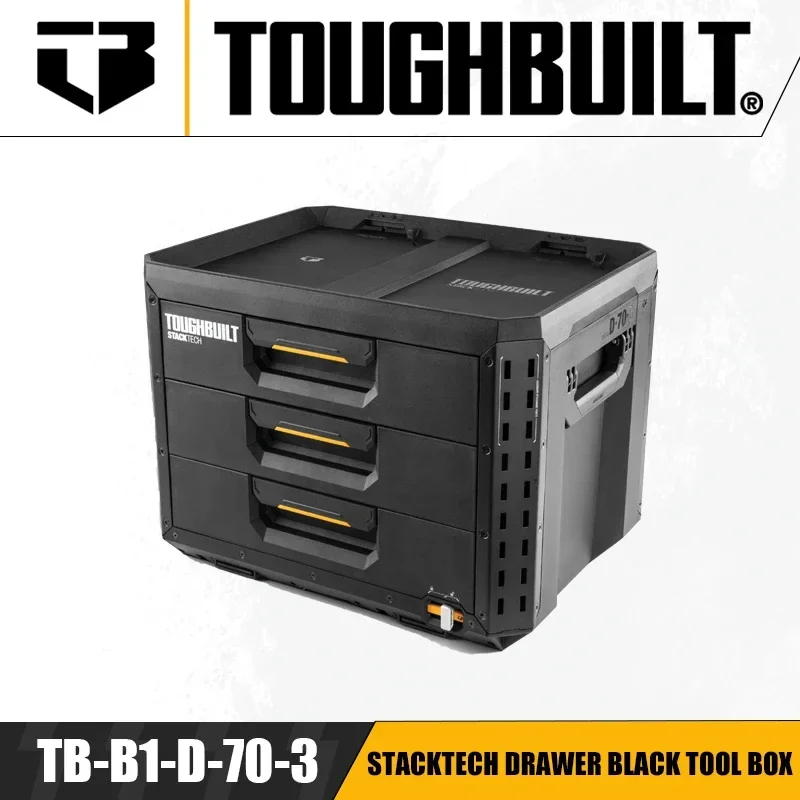 TOUGHBUILT TB-B1-D-70-3 STACKTECH Drawer Black Tool Box Industrial Punk ...
