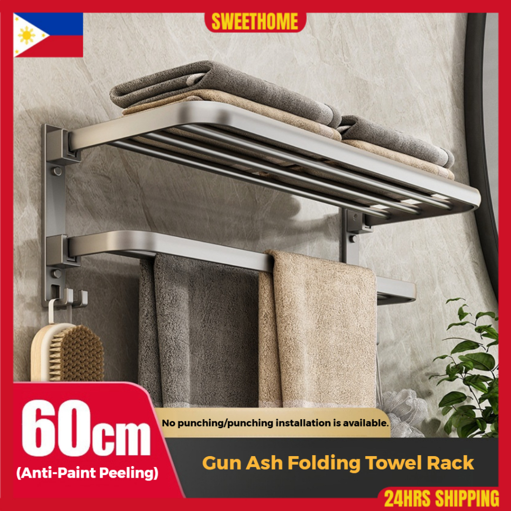 Towel Racks Bathroom 60cm Towel Storage Rack Organizer Lavatory Wall ...
