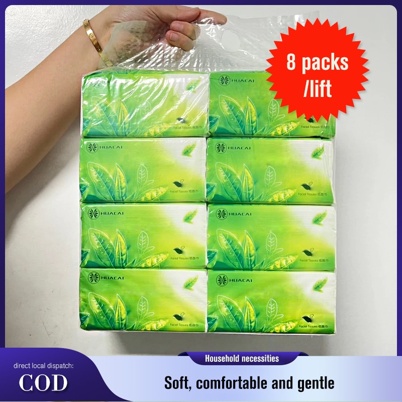 8packs 300sheets 3 ply Organic green tea Facial Tissue Paper towel soft ...