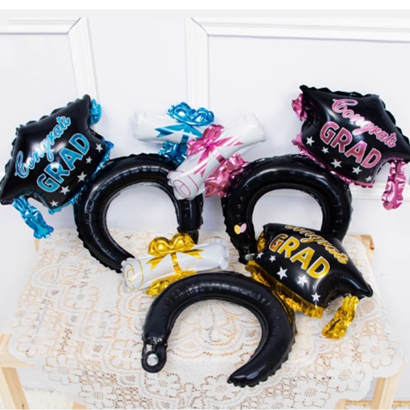 Graduation Hair Hoop Aluminum Film Balloon Student Doctoral Trophy ...