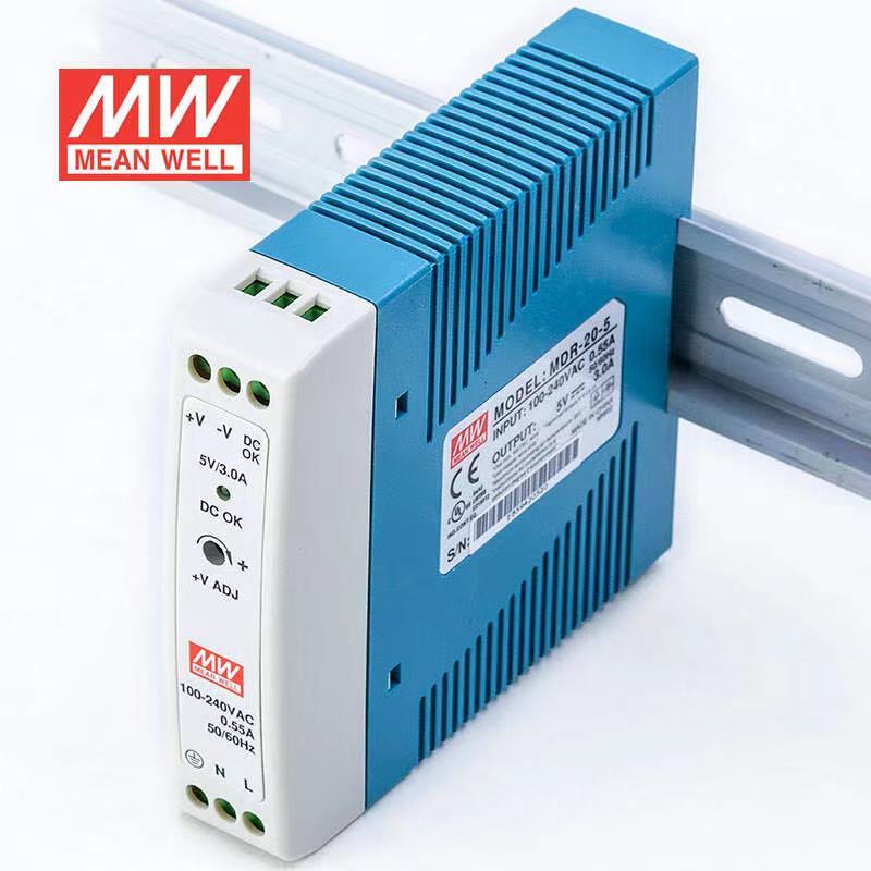 MeanWELL MDR-20-5 5V 3A 20W Single Output Industrial DIN Rail Power ...