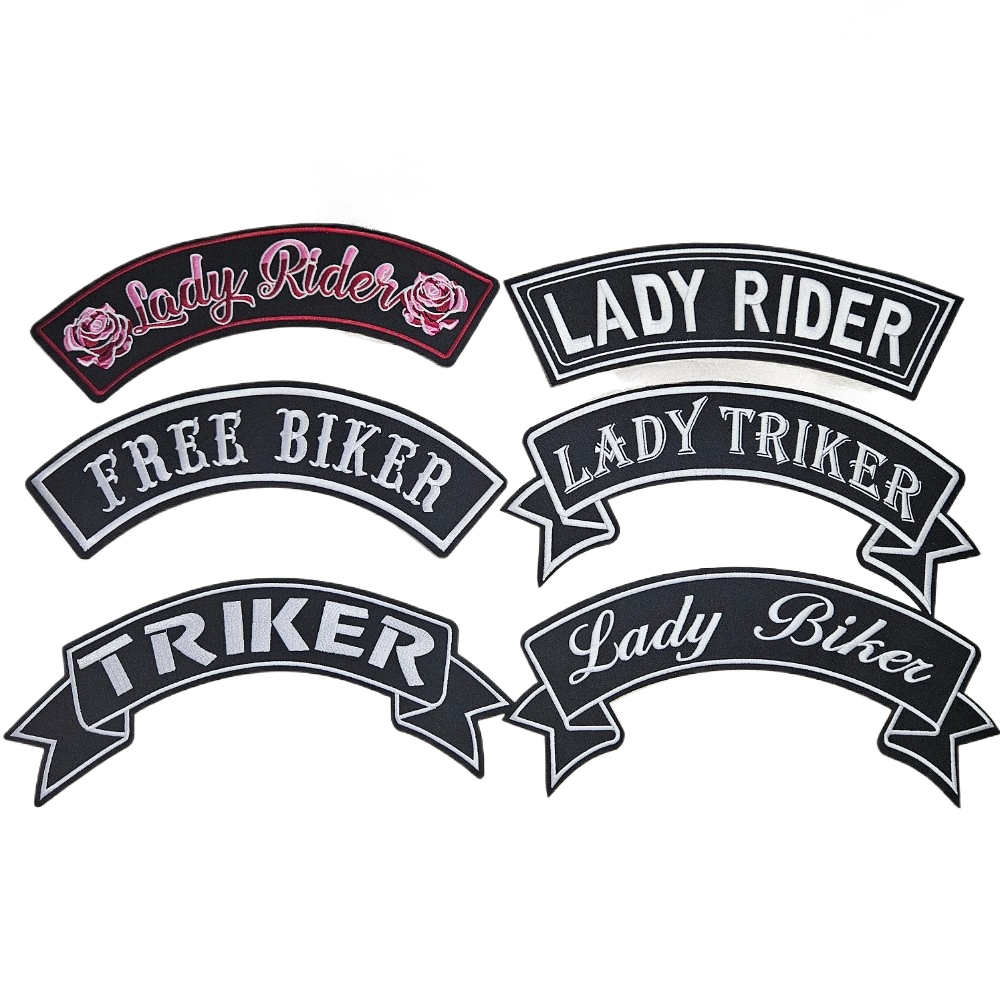 Customized Brand Logo Embroidery Patches Iron On Sew On Lady Riders ...