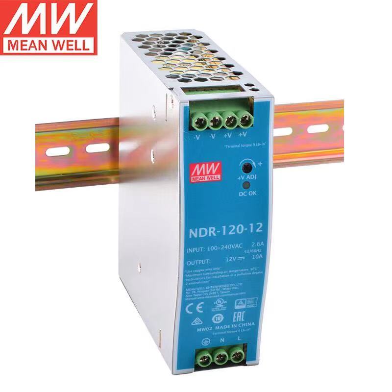 Mean Well NDR-120-12 120W DIN Rail Compact Design Power Supply High Efficiency 85.5% 12V 10A Output For Industrial Automation-725880