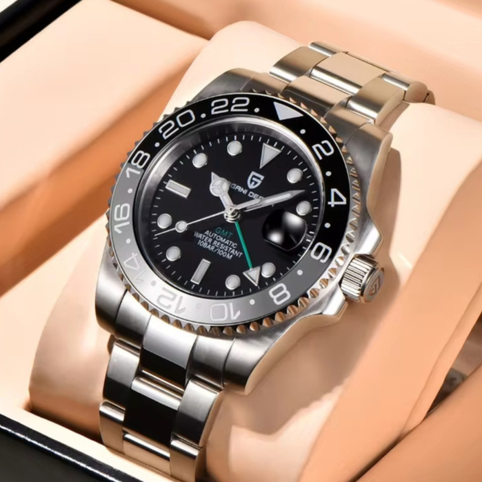 メンズ PAGANI DESIGN GMT 自動巻き ペプシベゼル 美品 未使用級