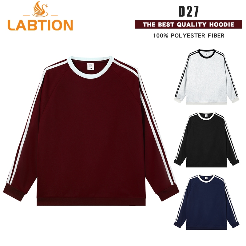 Labtion#D27#7A抗菌重磅潮棉三条杠圆领卫衣(((Couple Style) | Shopee Philippines