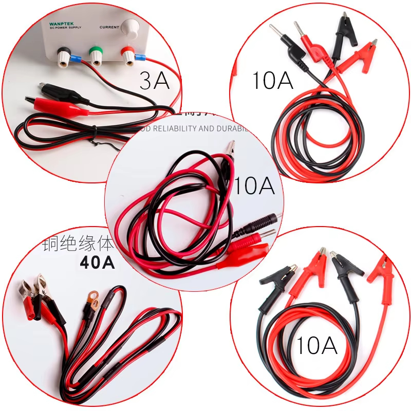 NICE-POWER 10A Test Leads Line Banana Plugs To Crocodile Clamps ...