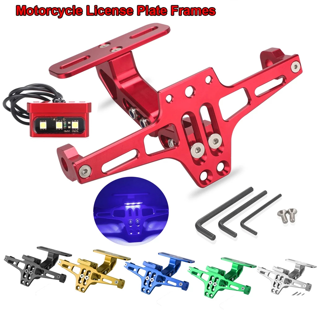 Universal Motorcycle Rear License Plate Led Light Mount Holder ...