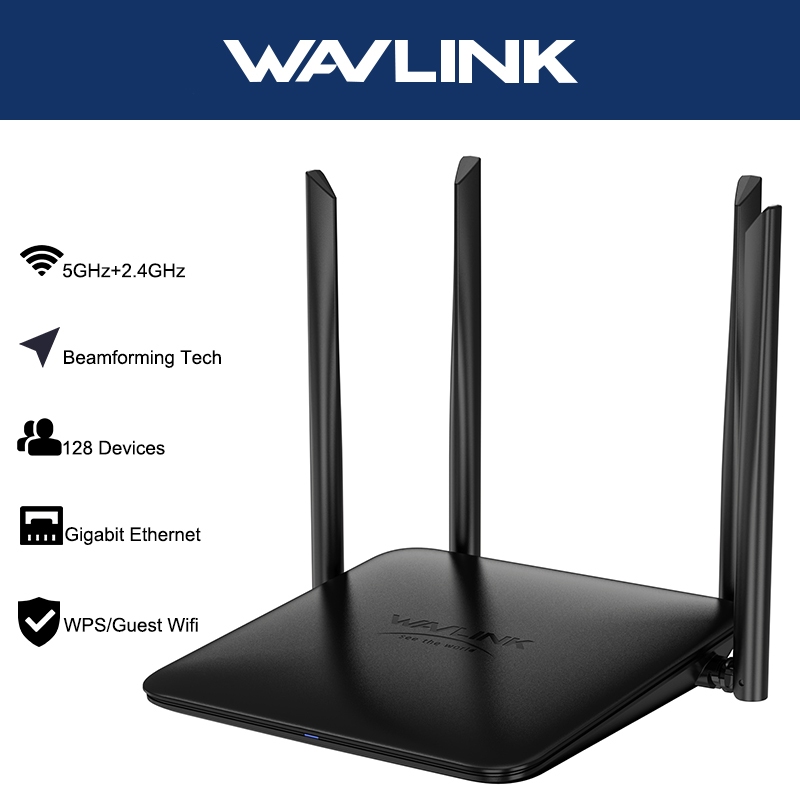 WAVLINK Router AC1200 Dual Band WiFi Gigabit Router 10/100/1000Mbps WAN ...