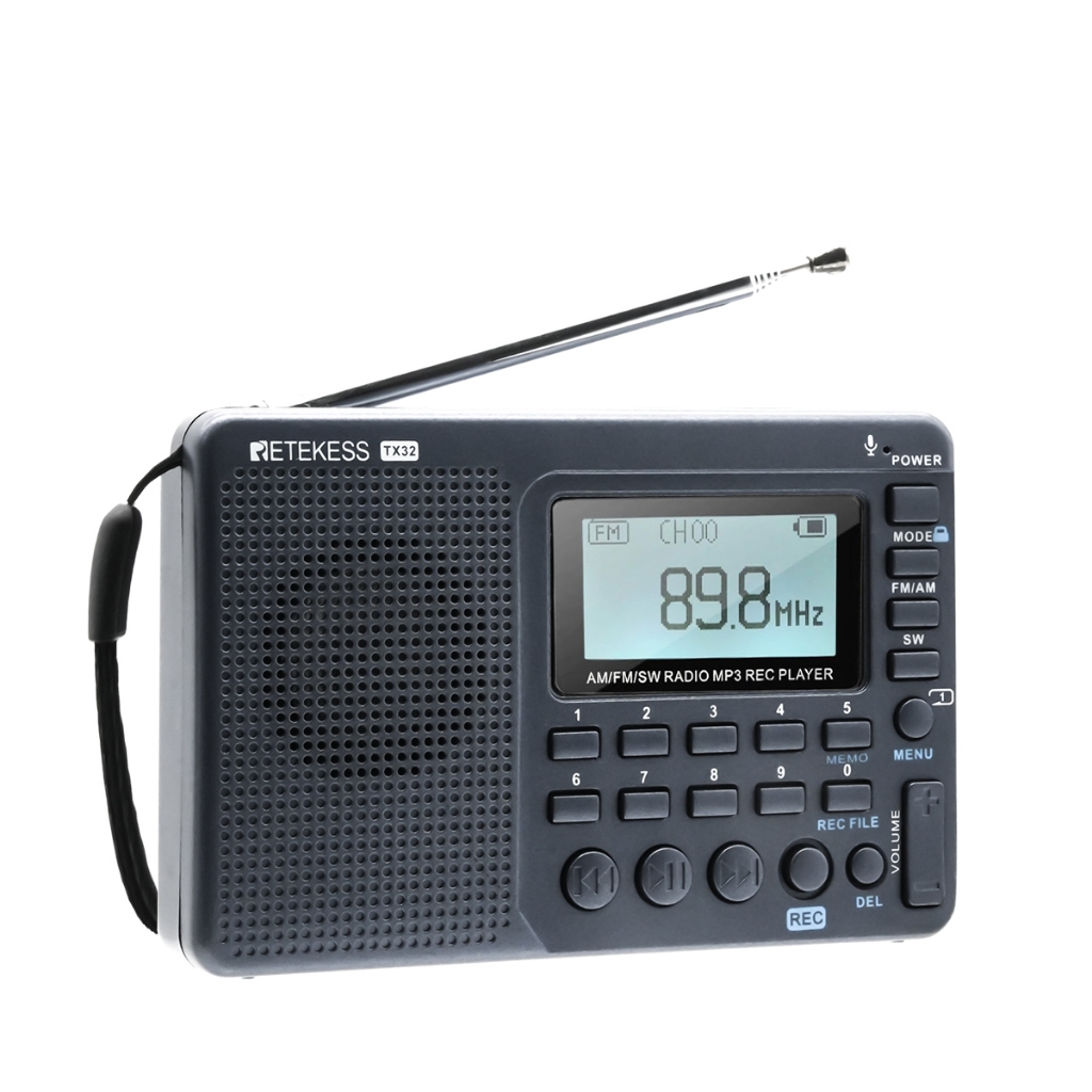 RETEKESS TX32 Portable Radio FM AM SW Radio Multi-language Sleep Timer ...