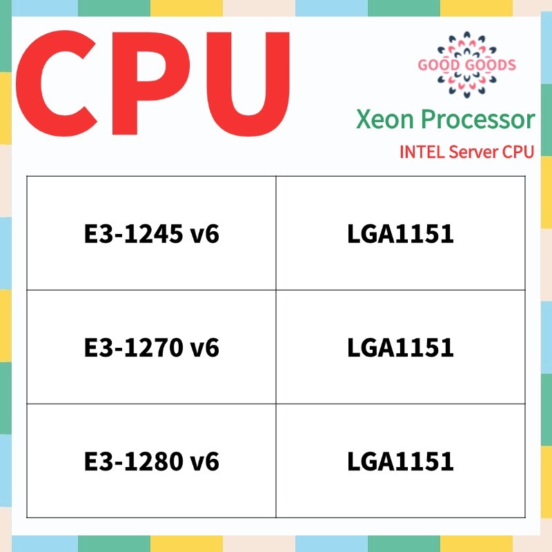 E3-1245 v6 E3-1270 v6 E3-1280 v6 INTEL Xeon Processor Server CPU ...